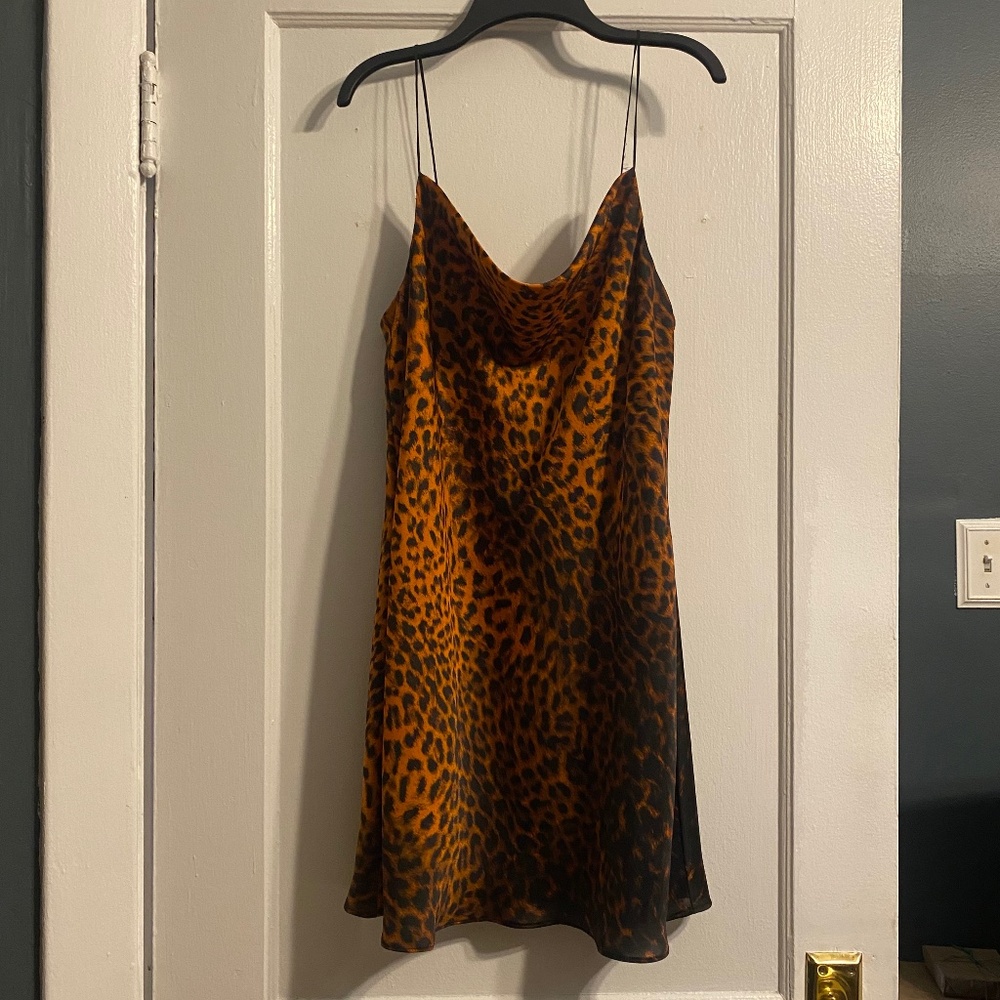 Zara leopard print slip dress size small